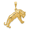 14k Yellow Gold Tiger Pendant 1in