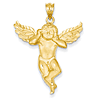 14kt Yellow Gold 1 1/8in Angel Hear No Evil Pendant