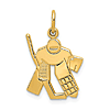 14k Yellow Gold Hockey Goalie Pendant 5/8in