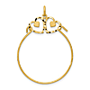 14k Yellow Gold Charm Holder with Two Heart Accents