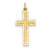 14k Yellow Gold Latin Cross with Diamond-cut Border 1in