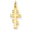 14kt Yellow Gold 3/4in Dotted Eastern Orthodox Cross