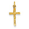 14kt Yellow Gold 5/8in Tapered Crucifix Charm