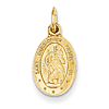 14kt Yellow Gold 1/2in Oval St Christopher Medal Charm