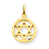 14kt Gold 7/16in Solid Polished Star of David Charm