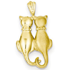 14kt Yellow Gold 3/4in Sitting Cats Pendant