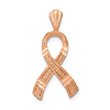 14k Rose Gold Ribbon Cancer Awareness Pendant