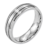Cobalt 6mm Satin Wedding Band with Polished Grooves
