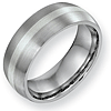 Cobalt 8mm Satin Wedding Band with Sterling Silver Inlay