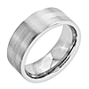 Cobalt 8mm Flat Satin Wedding Band with Sterling Silver Inlay
