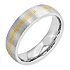 6mm Cobalt Satin Wedding Band with 14kt Gold Inlay