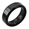 8mm Ceramic Ring with Facets and Beveled Edges