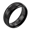 Black Ceramic 8mm Ring with Brushed Center