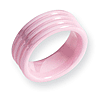 8mm Pink Ceramic Ring with Grooves