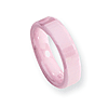 Pink Ceramic Faceted Ring with Beveled Edges 5.5mm