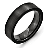 Black Ceramic 6mm Flat Brushed Wedding Band