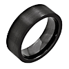 Black Ceramic 8mm Flat Brushed Wedding Band