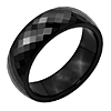 Black Ceramic 8mm Ring with Tiny Facets