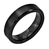 Black Ceramic 6mm Beveled Edge Wedding Band