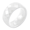 White Ceramic 8mm Faceted Ring