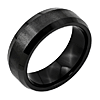 Ceramic Ring 8mm Brushed Ring with Beveled Edges