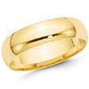 14kt Yellow Gold 6mm Light Comfort Fit Polished Wedding Band