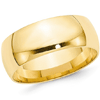 14kt Yellow Gold 8mm Light Comfort Fit Polished Wedding Band