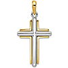14kt Two-tone Gold 1 3/16in Cross Pendant