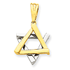 14k Two-tone Gold 3/4in Star of David Pendant