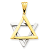 14k Two-Tone Gold 1 1/8in Star Of David Pendant
