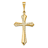 14k Yellow Gold Textured Passion Cross 1.25in