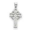 14kt White Gold 1in Textured Celtic Cross Charm