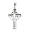 14kt White Gold 1 1/4in Celtic Cross Pendant
