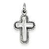 14kt White Gold 5/8in Polished Cross Charm