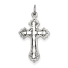 14kt White Gold 7/8in Diamond Cut Fancy Cross