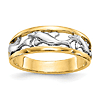 14k Yellow Gold and Rhodium Dolphin Ring