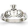 14kt White Gold Open Back Claddagh Ring