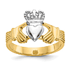 14k Yellow and White Gold Claddagh Ring