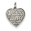 14kt White Gold Daddys Little Girl in Heart Charm