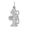 14k White Gold #1 Dad Pendant 3/4in