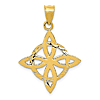 14k Yellow Gold Pointed Trinity Knot Pendant