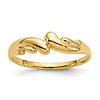14k Yellow Gold Ladies' Slender Swirl Dome Ring