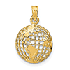 14k Yellow Gold Globe Pendant 1/2in