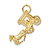 14k Yellow Gold 3-D Horse And Carriage Charm