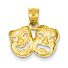 14k Yellow Gold Comedy Tragedy Pendant
