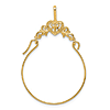 14k Yellow Gold Filigree Charm Holder with Heart Accent