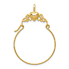 14k Yellow Gold Heart Charm Holder with Hammered Finish