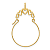 14k Yellow Gold Filigree Charm Holder with Five Heart Accents