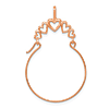 14k Rose Gold Filigree Charm Holder with Five Heart Accents