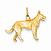 14kt Yellow Gold 3-D German Shepherd Charm